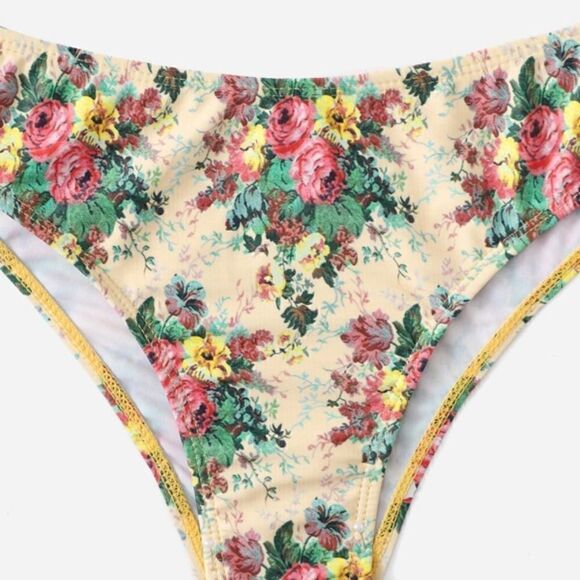 Ditsy Fairy Grunge Floral Print Bikini Swimsuit Boho Flower Hippie Gypsy Beach - Picture 5 of 5